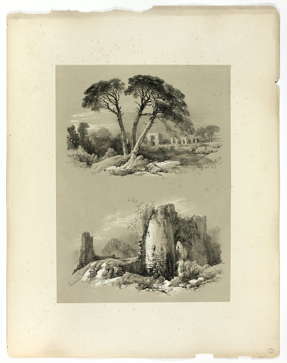 Fréjus et le château de Pennard, des Sélections pittoresques - James Duffield Harding