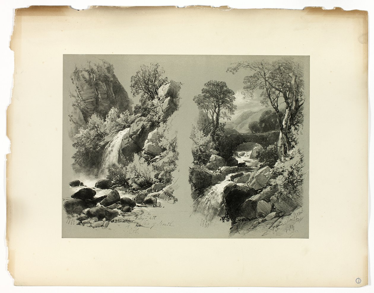 Lady Fall, Vale of Heath, et Fall on the Brent, de Picturesque Selections - James Duffield Harding