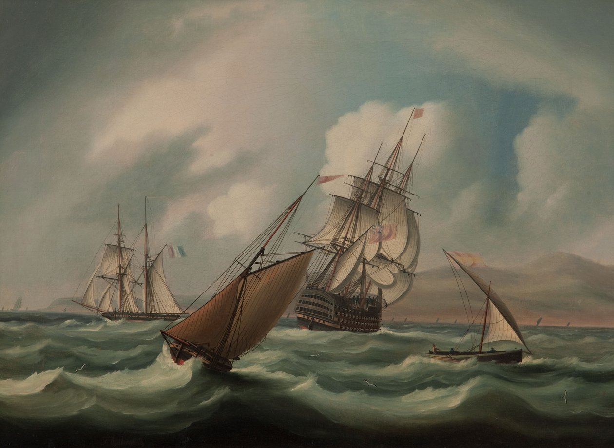 First Rater et autres navires au large de la côte espagnole - James E. Buttersworth