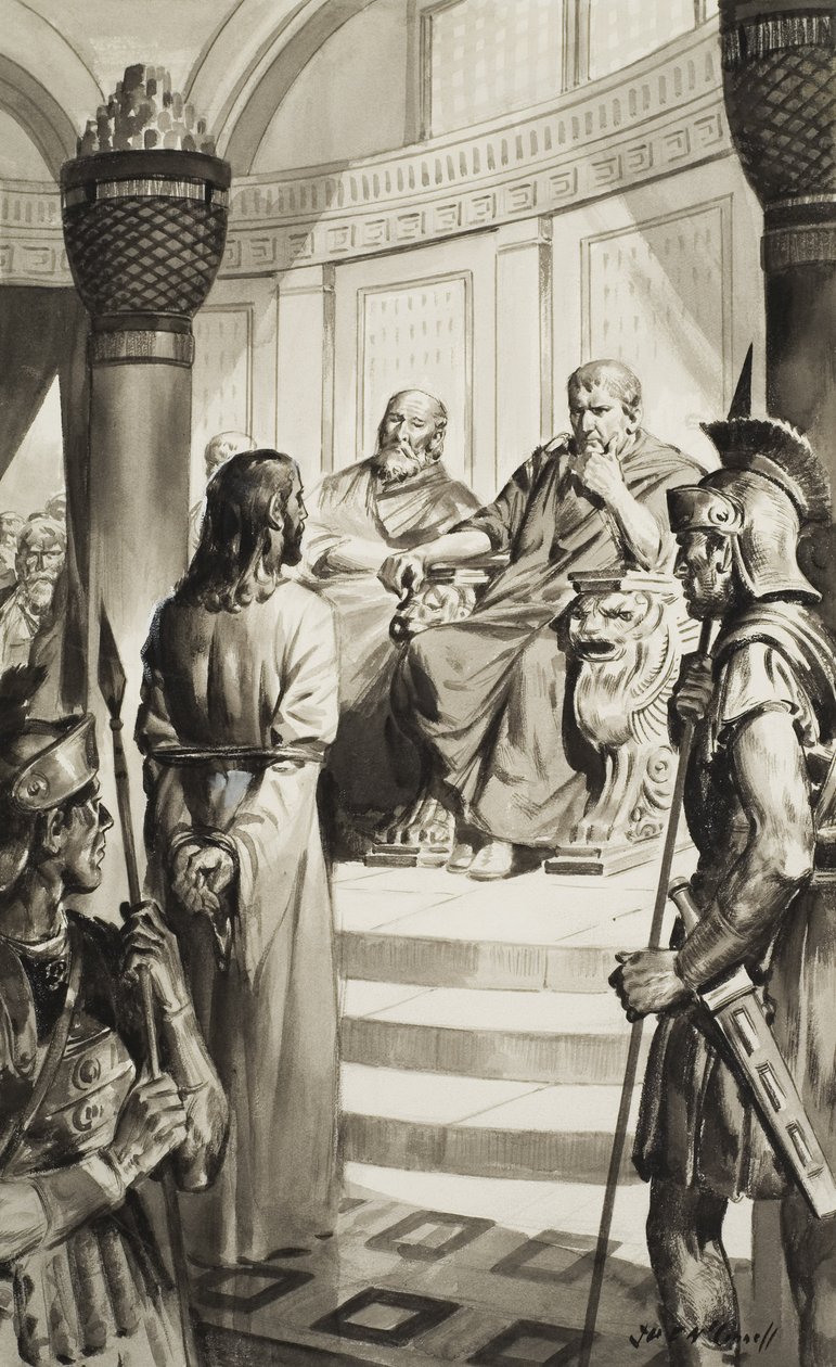 Le Christ devant Ponce Pilate (gouache sur papier) - James Edwin McConnell