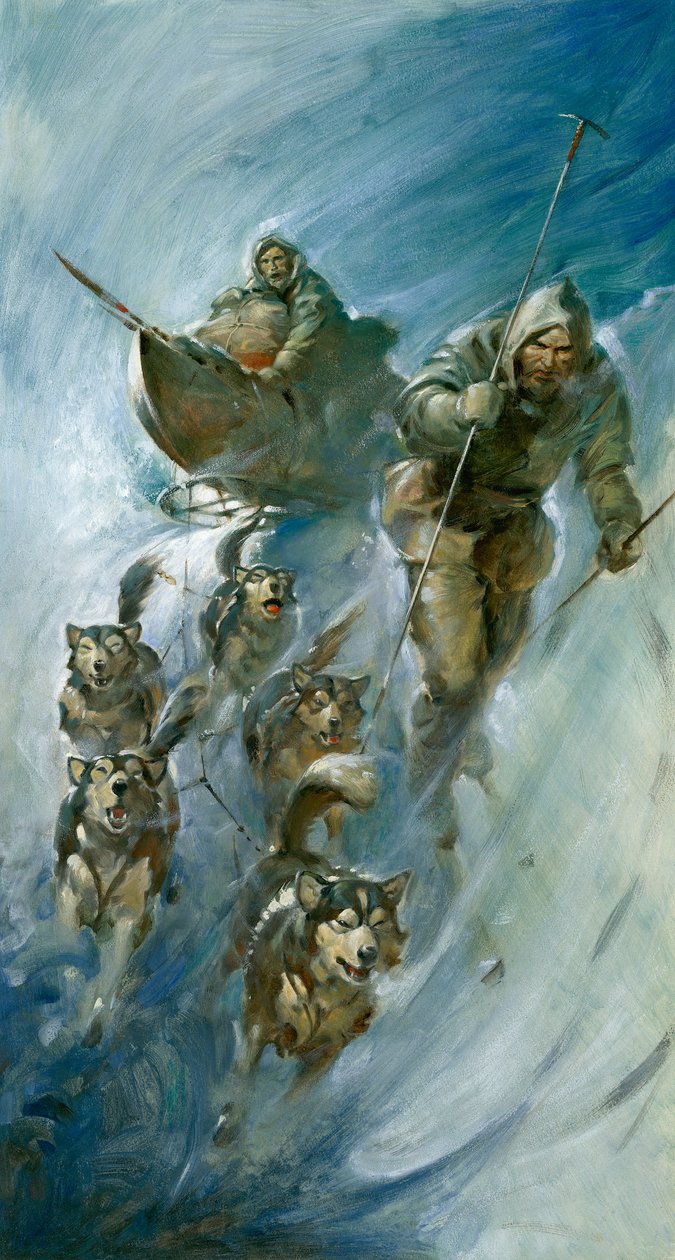 Nansen, conquérant des glaces arctiques (gouache sur papier) - James Edwin McConnell