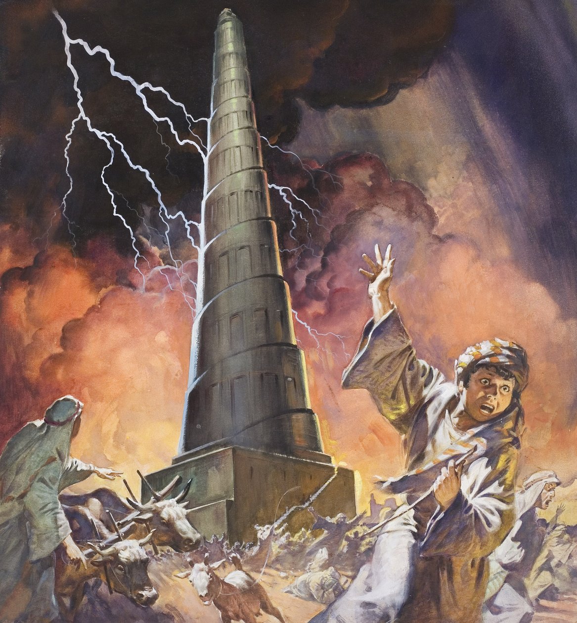 Tour de Babel (gouache sur papier) - James Edwin McConnell