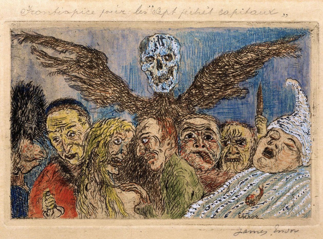 Les péchés capitaux maîtrisés par la mort - James Ensor