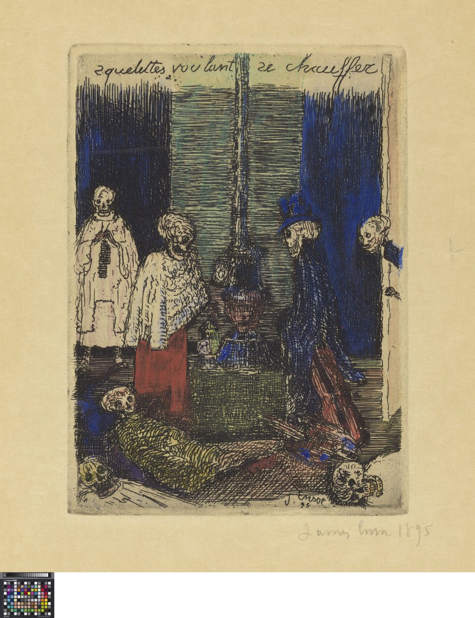Skelette, die sich wärmen wollen - James Ensor