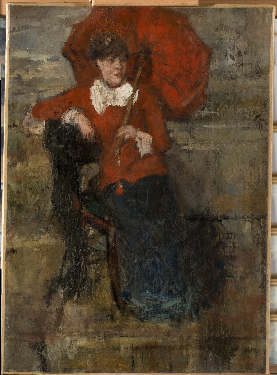 Dame au parapluie rouge - James Ensor