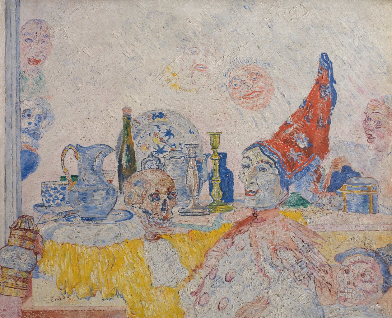 Pierrot squelette en toge jaune - James Ensor