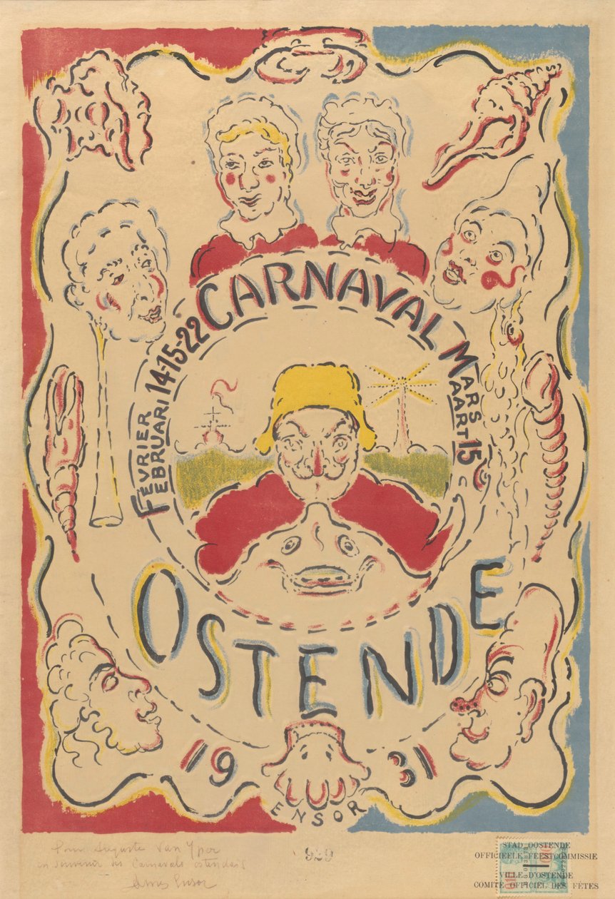 Plakat für den Karneval in Ostende - James Ensor
