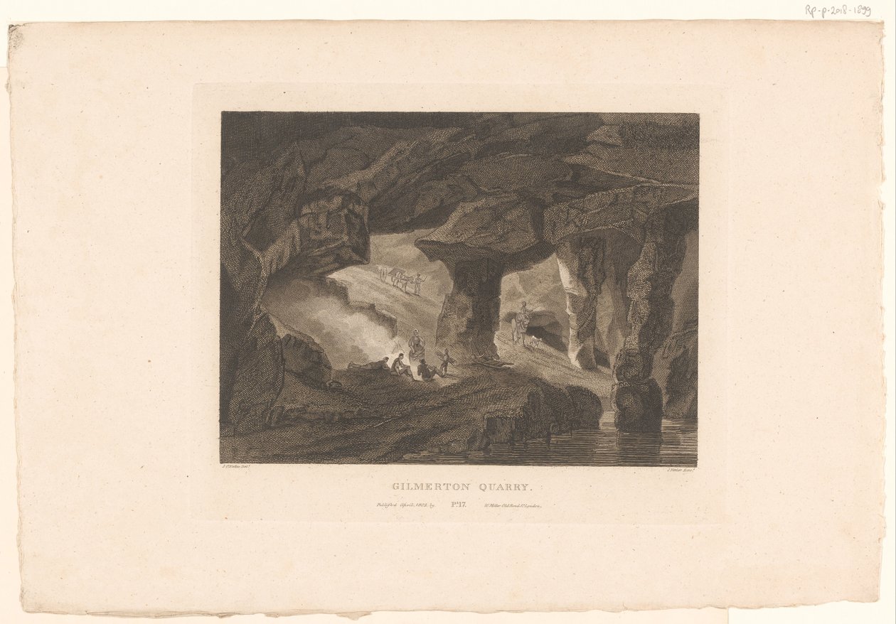 Gezicht op groeve van Gilmerton, bij Edinburgh Gilmerton Quarry - James Fittler