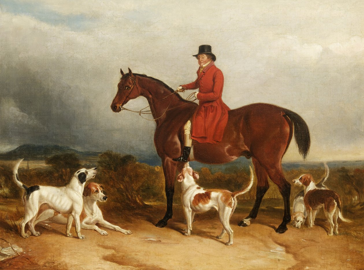 William Phillips de Risca Manor, Monmouthshire avec des chiens, 1850-55 - James Flewitt Mullock