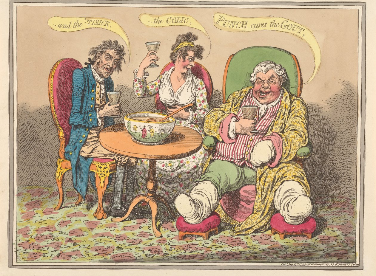 Et la phtisie, la colique - Punch guérit la goutte - James Gillray