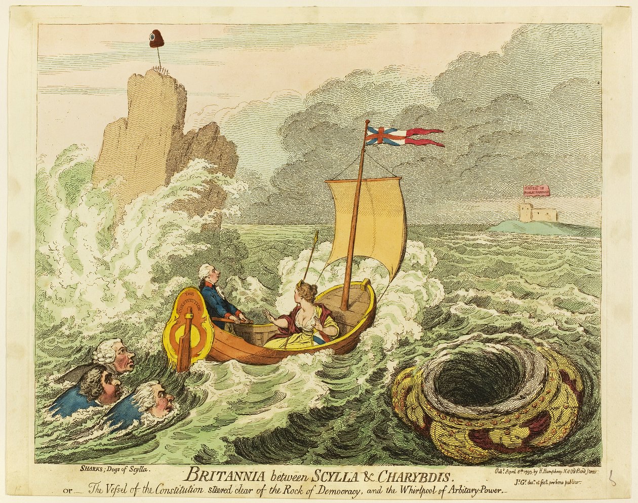 Britannia entre Scylla et Charybde - James Gillray