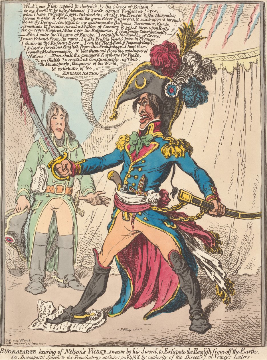 Buonaparte, apprenant la victoire de Nelson, jure sur son épée d