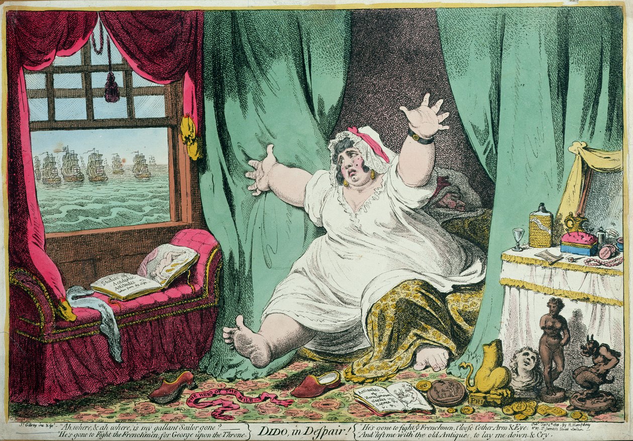 Didon en désespoir, publié par Hannah Humphrey, 1801 - James Gillray