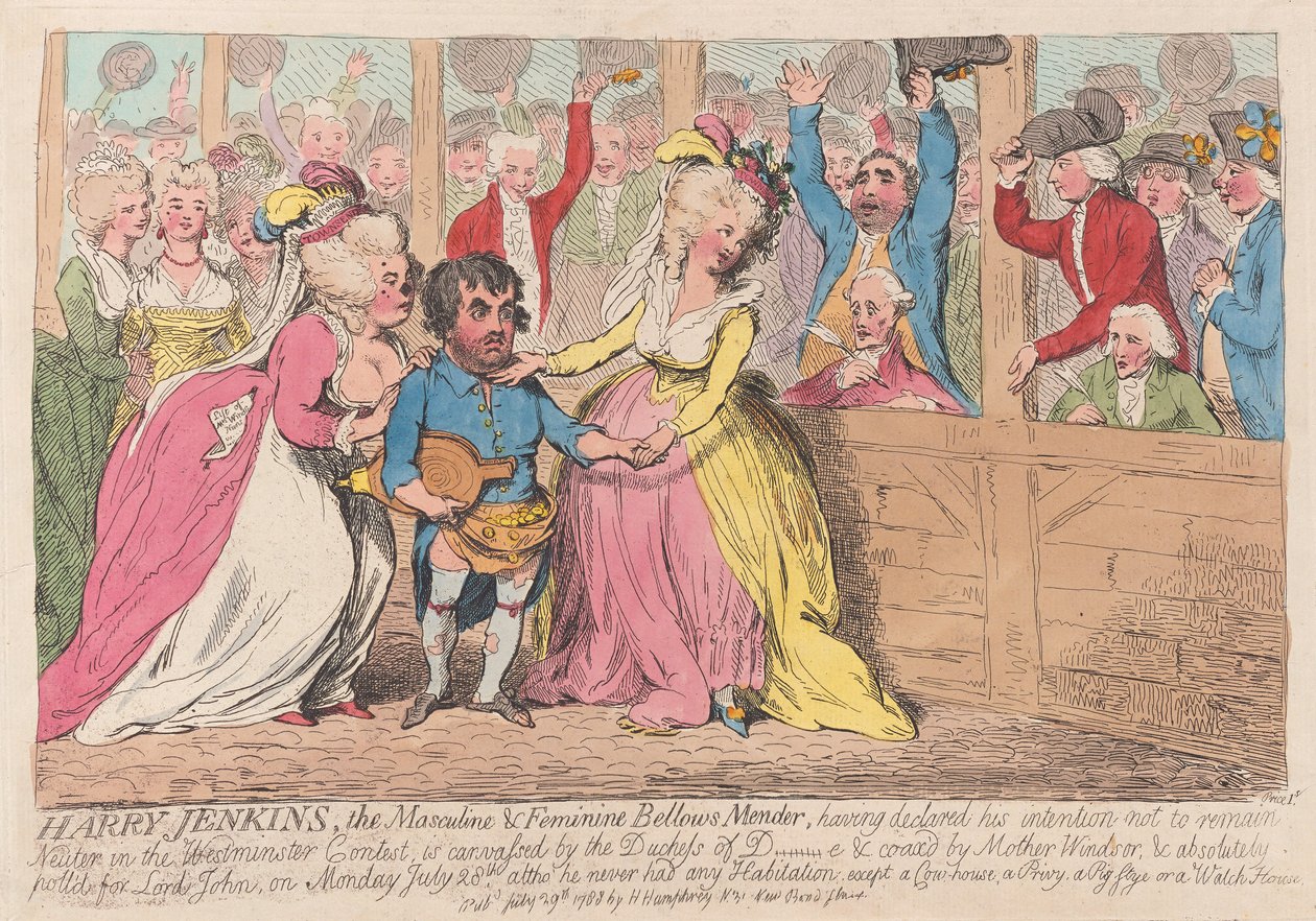 Harry Jenkins, le réparateur de soufflets masculin et féminin - James Gillray