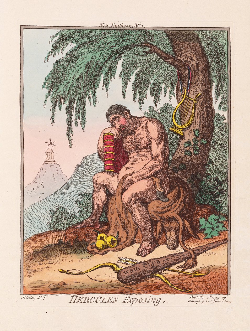Hercule se reposant, pub. 1799 - James Gillray