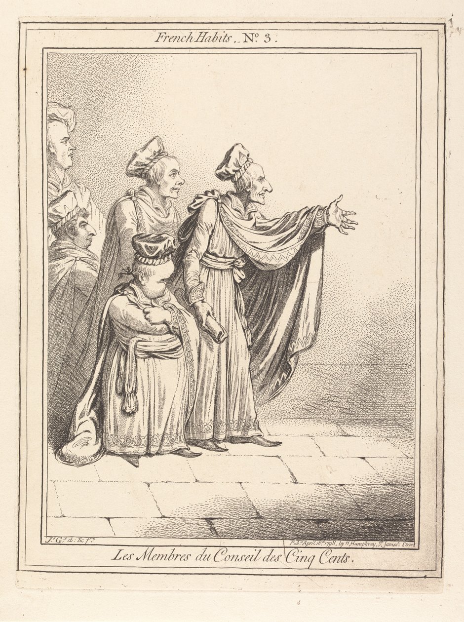 Les Membres du Conseil des Cinq-Cents. Habits français no 3 - James Gillray
