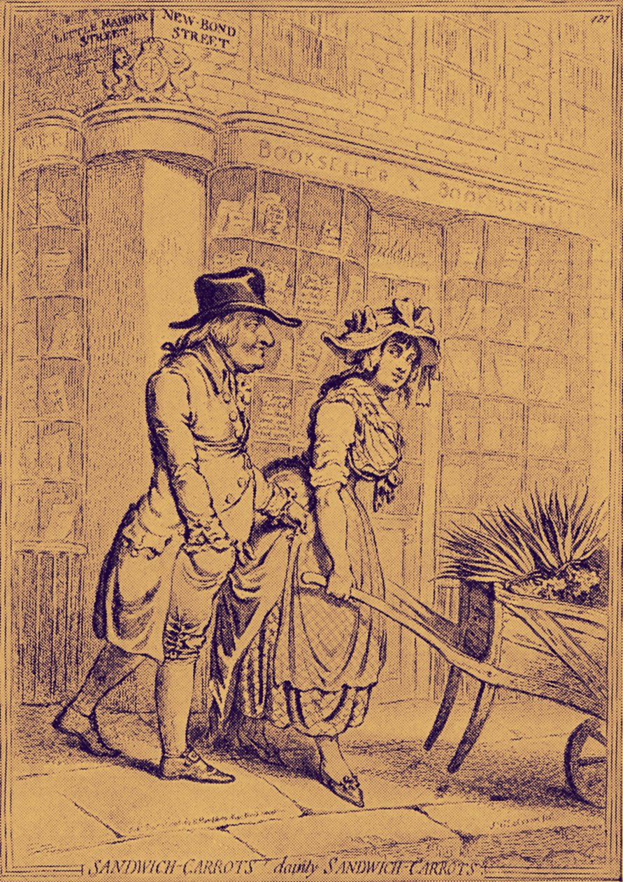 Lord Sandwich prêtant attention à une vendeuse de fleurs - James Gillray