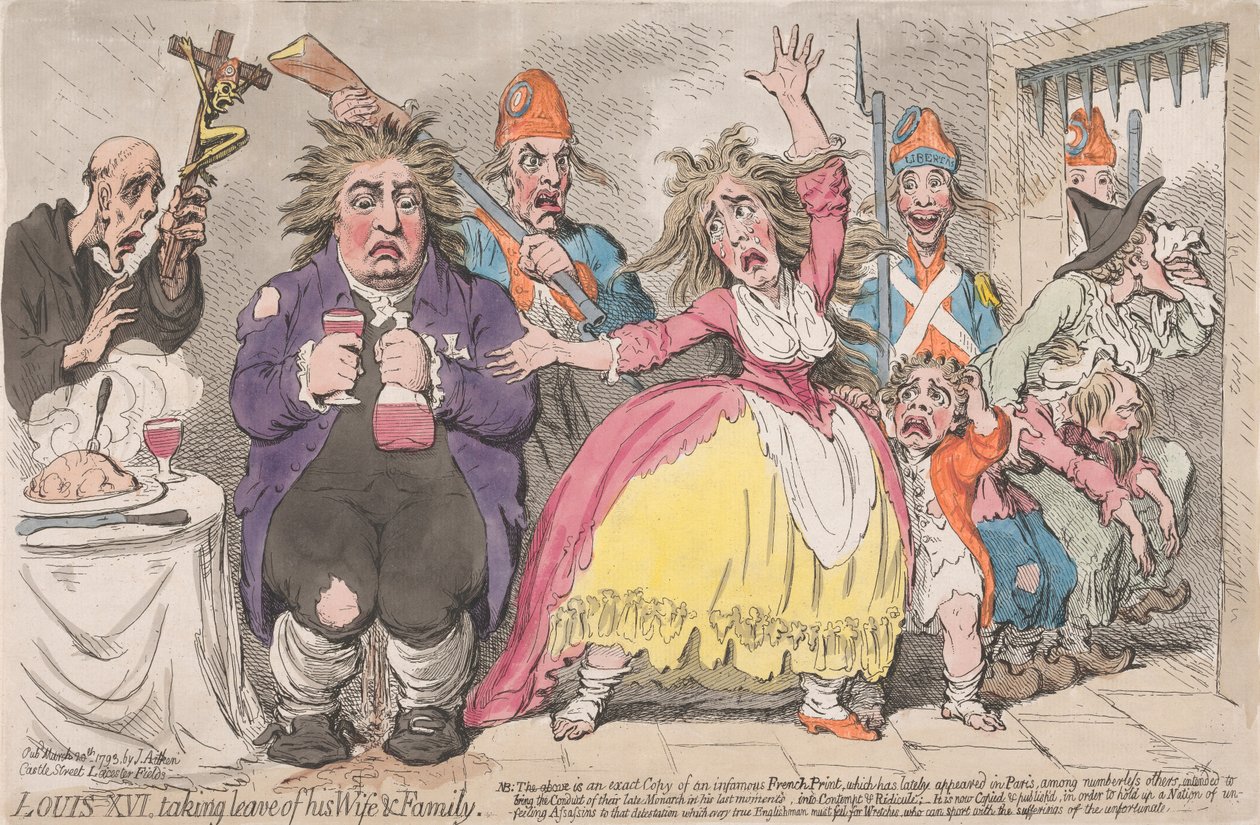 Louis XVI prenant congé de sa femme et de sa famille - James Gillray
