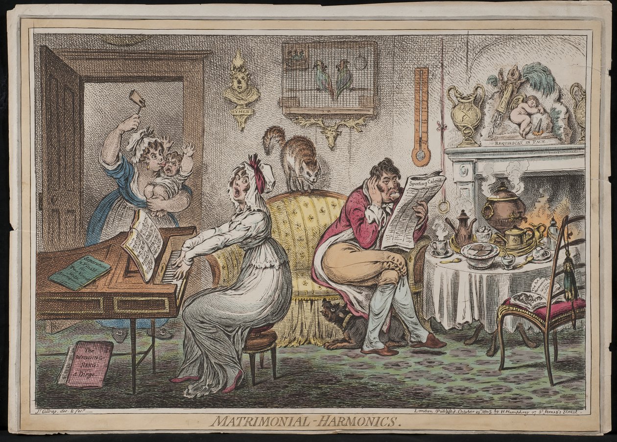 Harmoniques matrimoniales, publié par Hannah Humphrey, 1805 - James Gillray