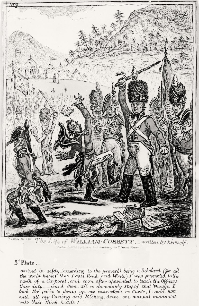 Planche 3, de La Vie de William Cobbett, écrite par lui-même, pub. par H. Humphrey, 1809 - James Gillray