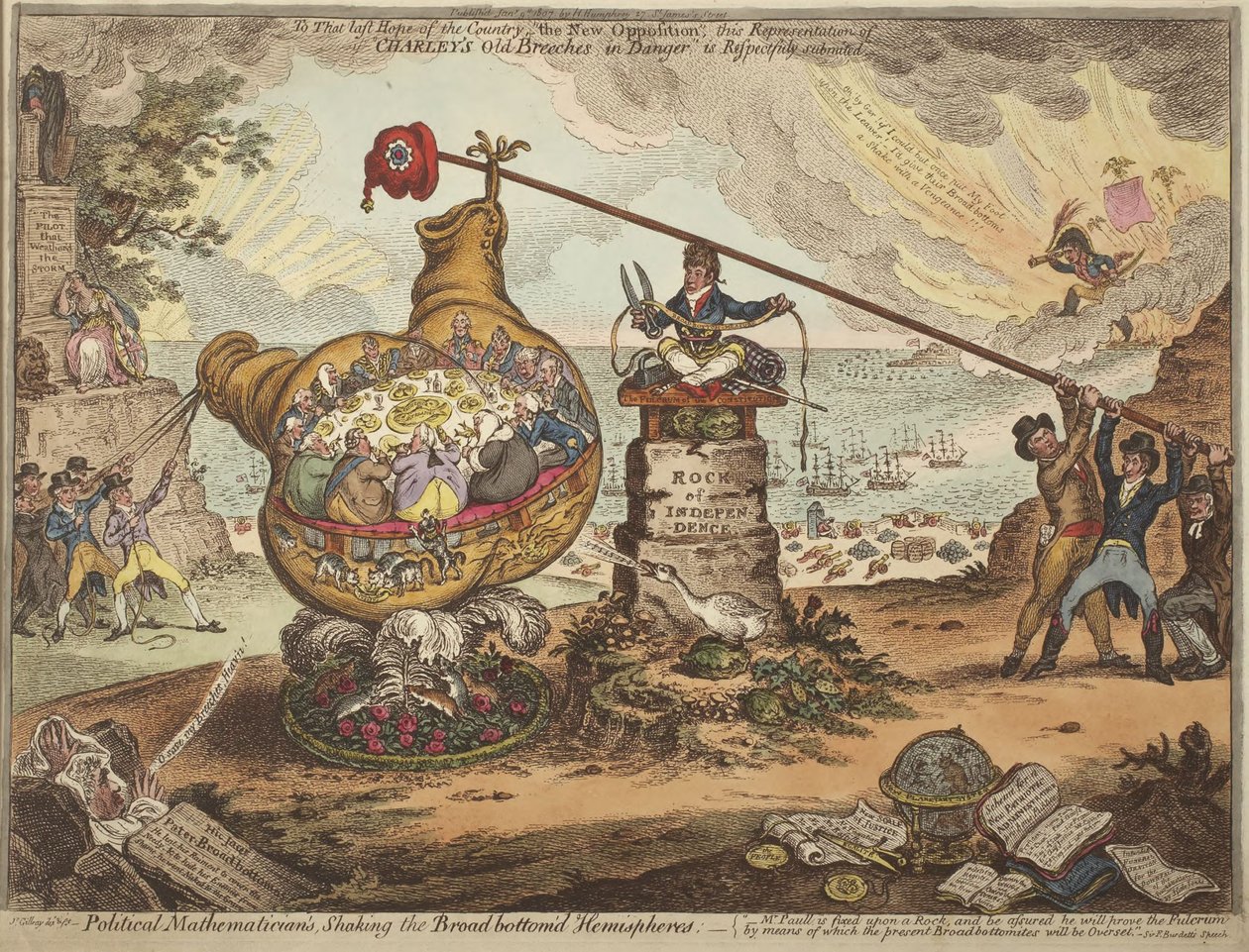 Des mathématiciens engagés qui font trembler les hémisphères aux bases larges - James Gillray