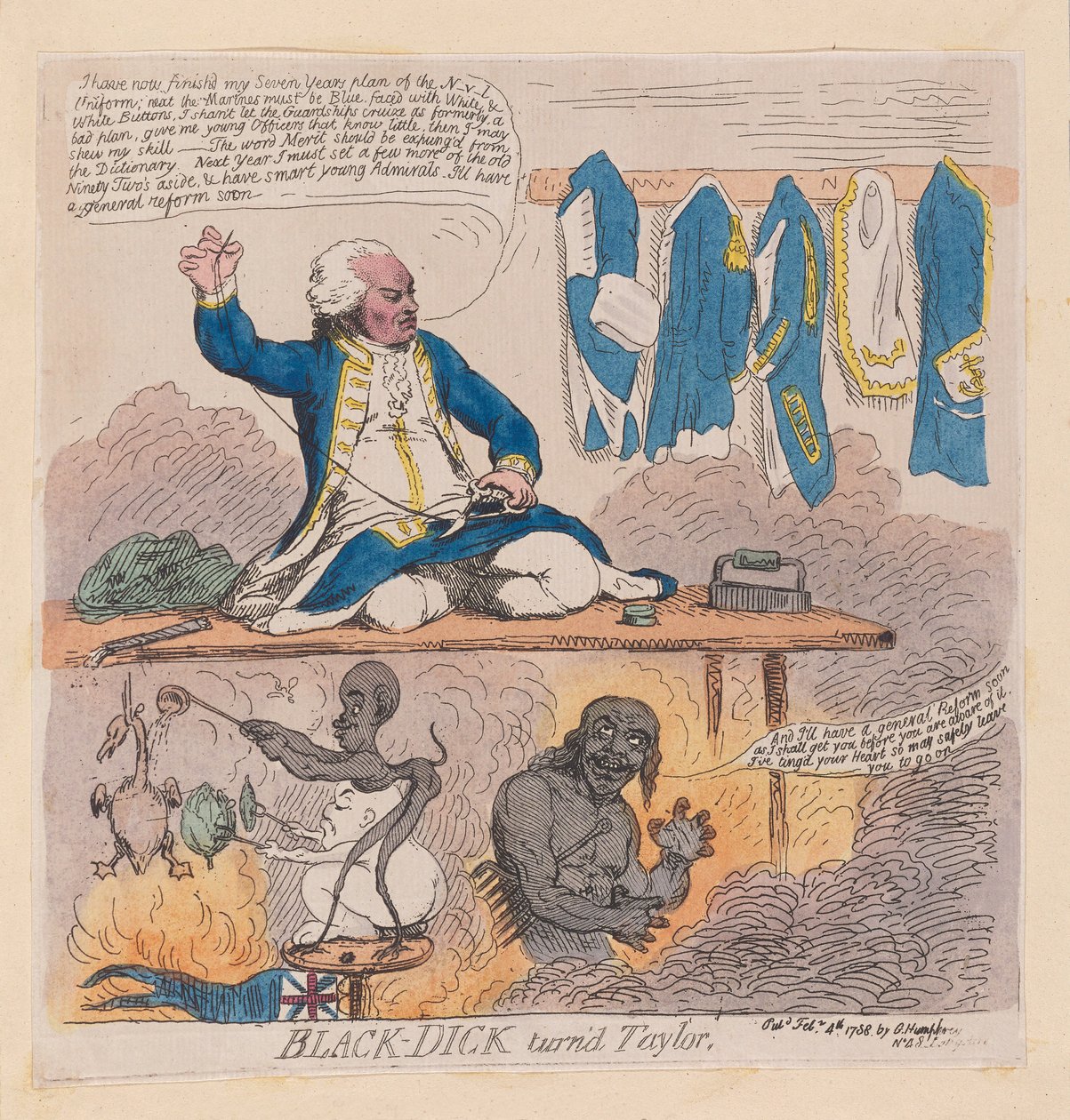 Richard Howe, 1er comte Howe (Black-Dick devenu tailleur) - James Gillray