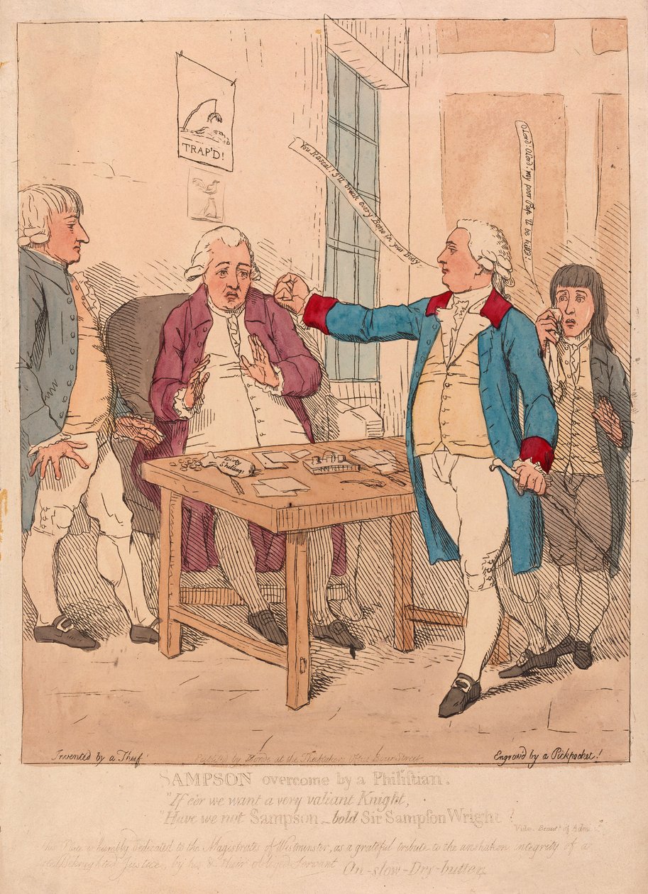 Samson vaincu par un Philistin, pub. 1782 - James Gillray