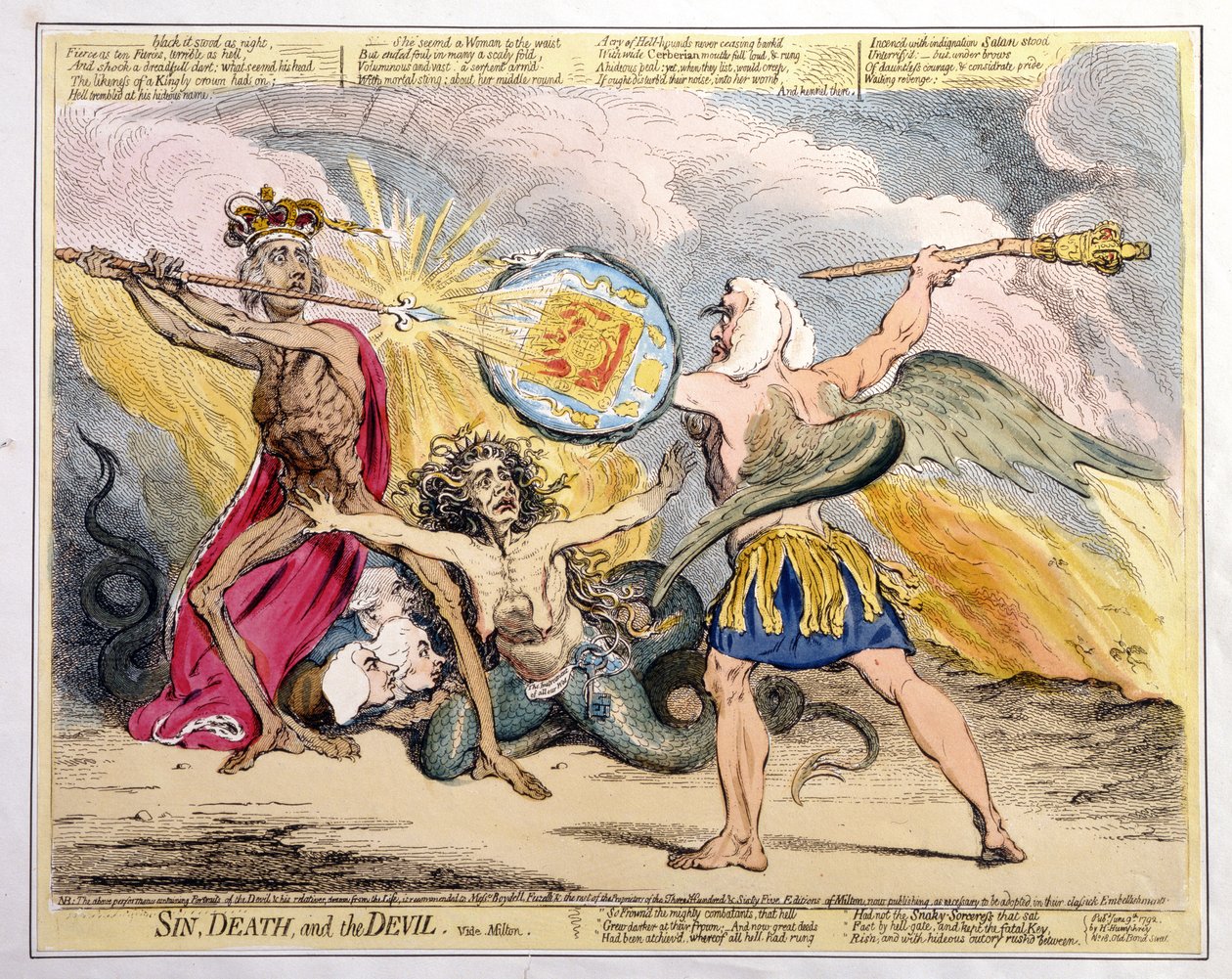 Péché, Mort et le Diable, publié par Hannah Humphrey - James Gillray