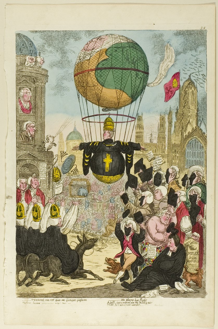 Tentand via est qua me quoque possim tollere humo - James Gillray
