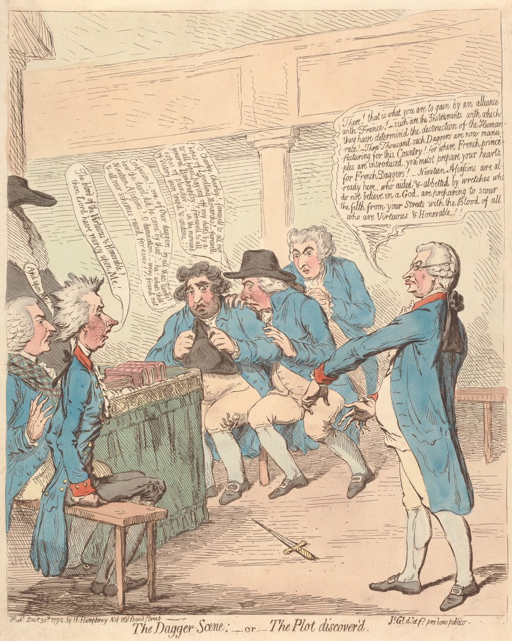 Die Dolchszene: - oder - Die aufgedeckte Verschwörung - James Gillray