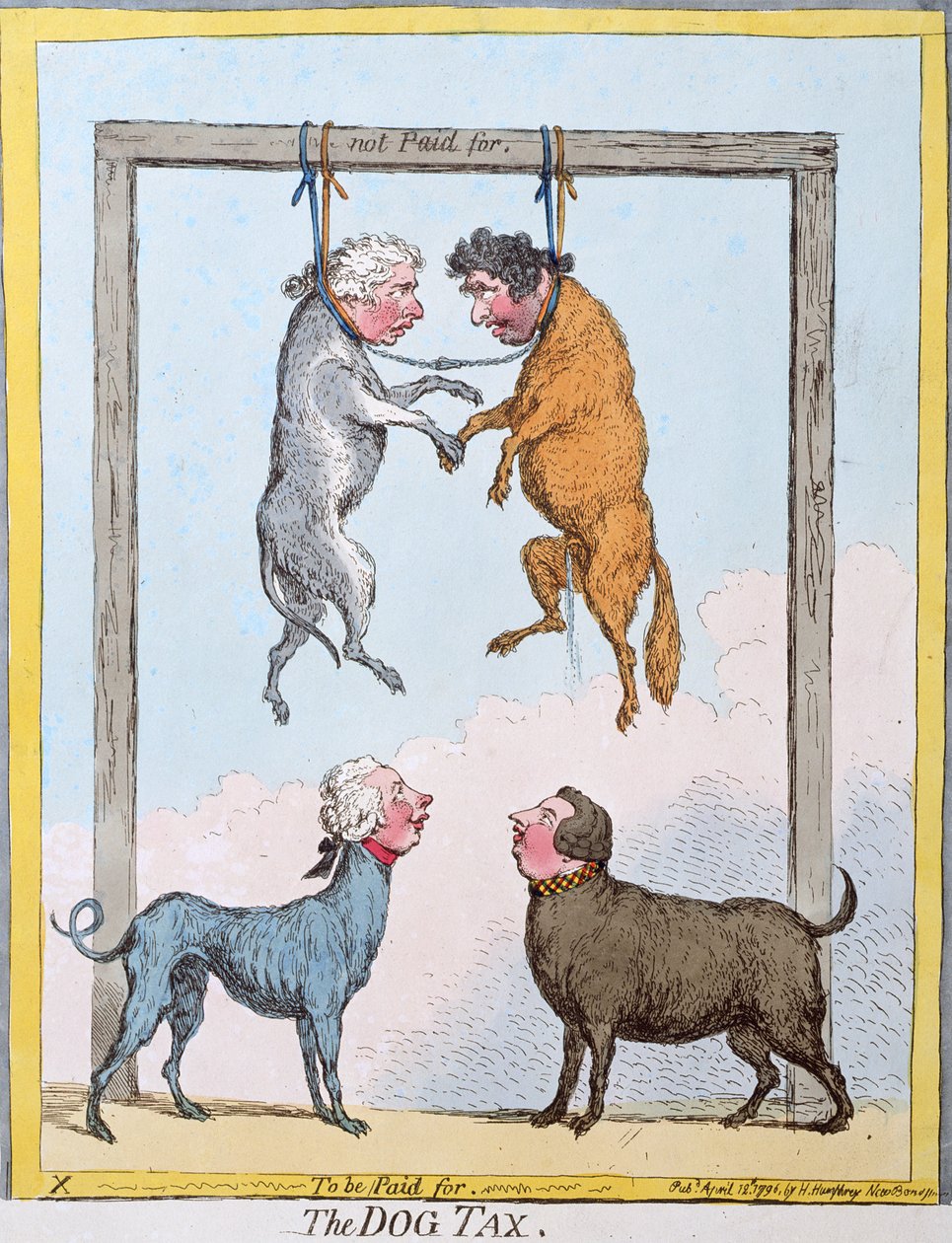 La Taxe sur les Chiens, publiée par Hannah Humphrey en 1796 - James Gillray
