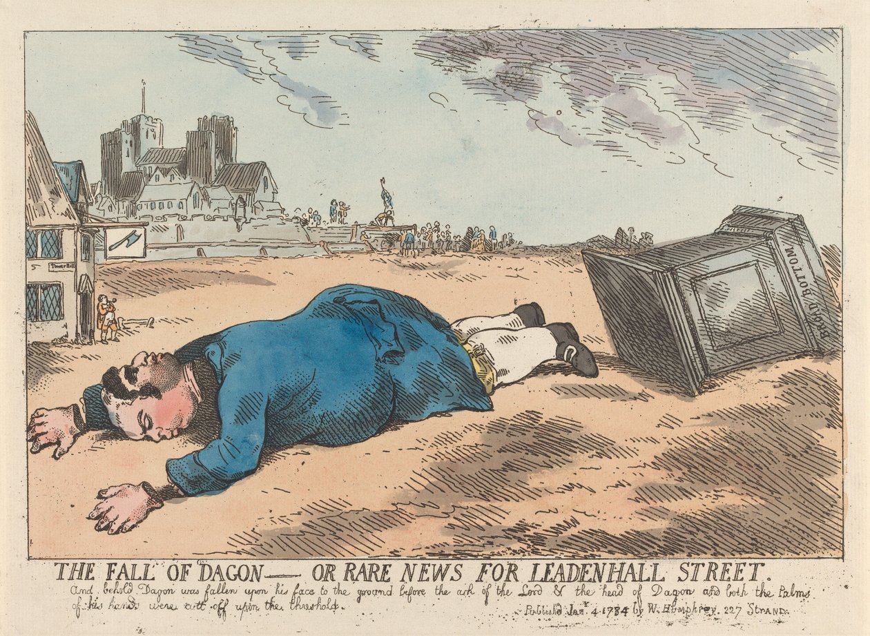 La chute de Dagon - ou Rares nouvelles pour Leadenhall Street - James Gillray