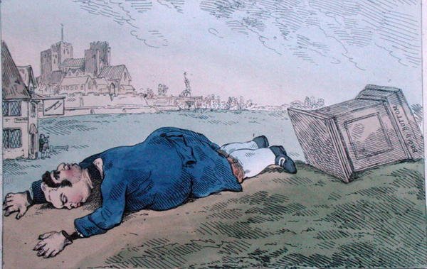 La Chute de Dagon, ou de rares nouvelles pour Leadenhall Street, publié par William Humphrey en 1784 - James Gillray