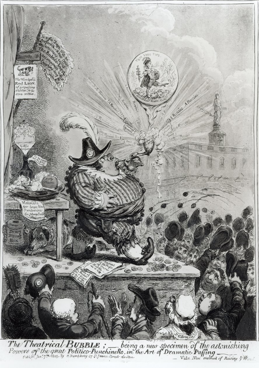 La Bulle théâtrale... publiée par Hannah Humphrey (fl.1778-1822) 1805 - James Gillray