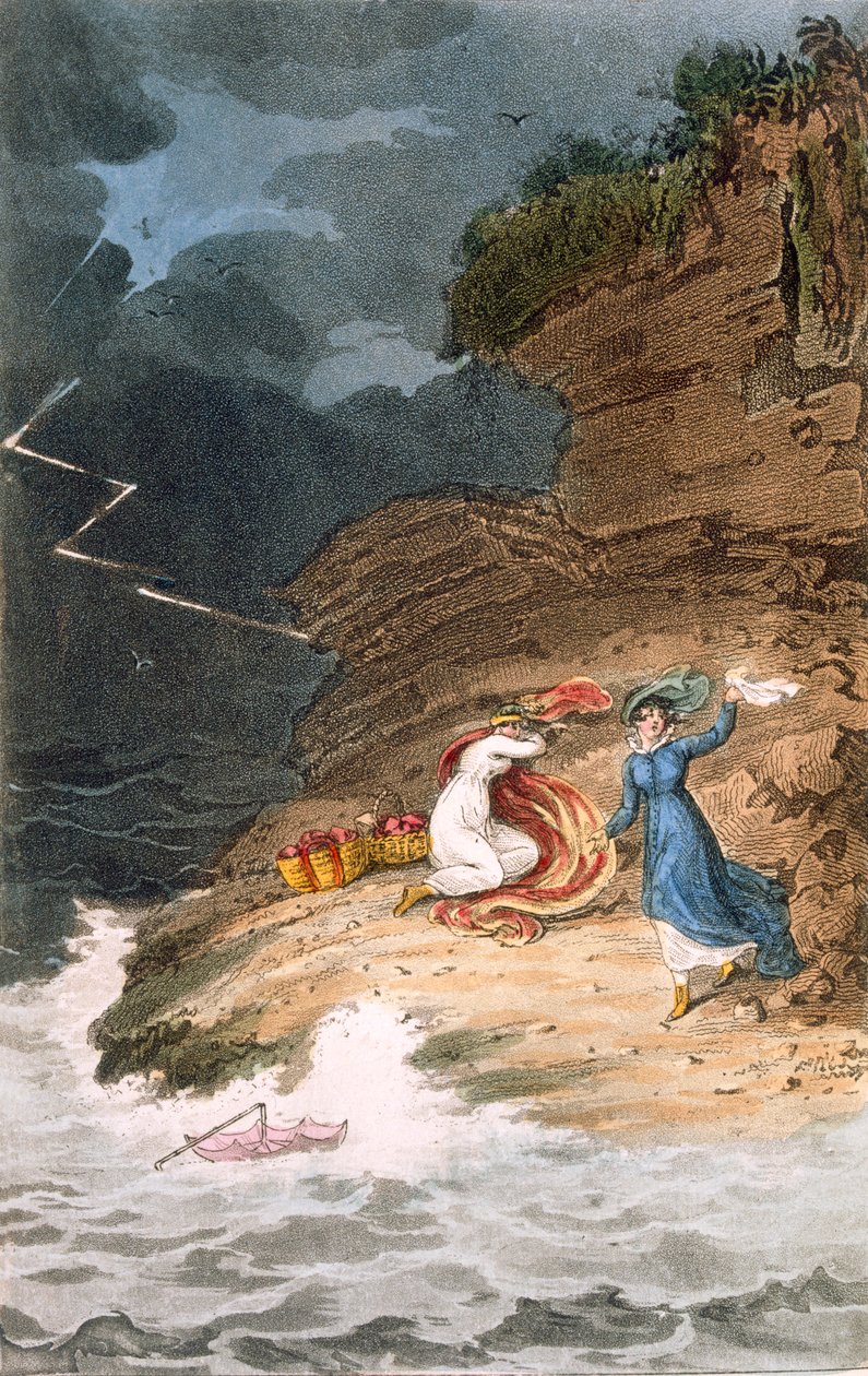 Deux belles de la Régence échouées sur un rivage par une tempête, vers 1795-1805 - James Green