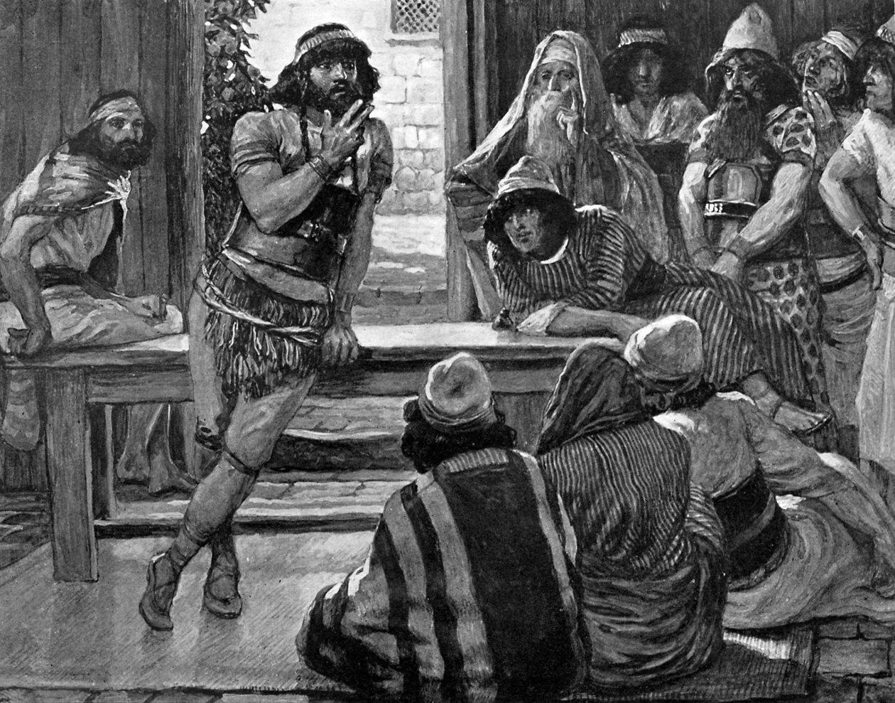 Samson propose une énigme par Tissot - Bible - James Jacques Joseph (after) Tissot