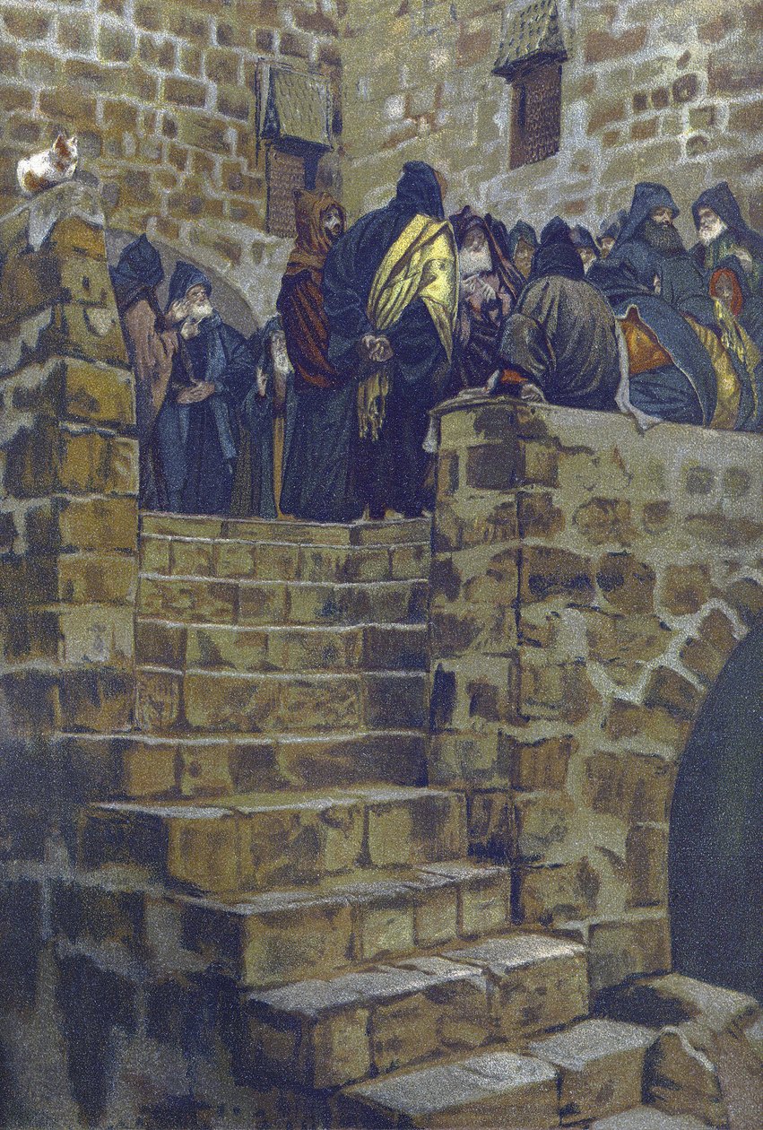 La délibération néfaste de Joseph Caïphe - de « La vie de notre Seigneur Jésus-Christ » - 1899 par James Tissot - James Jacques Joseph Tissot