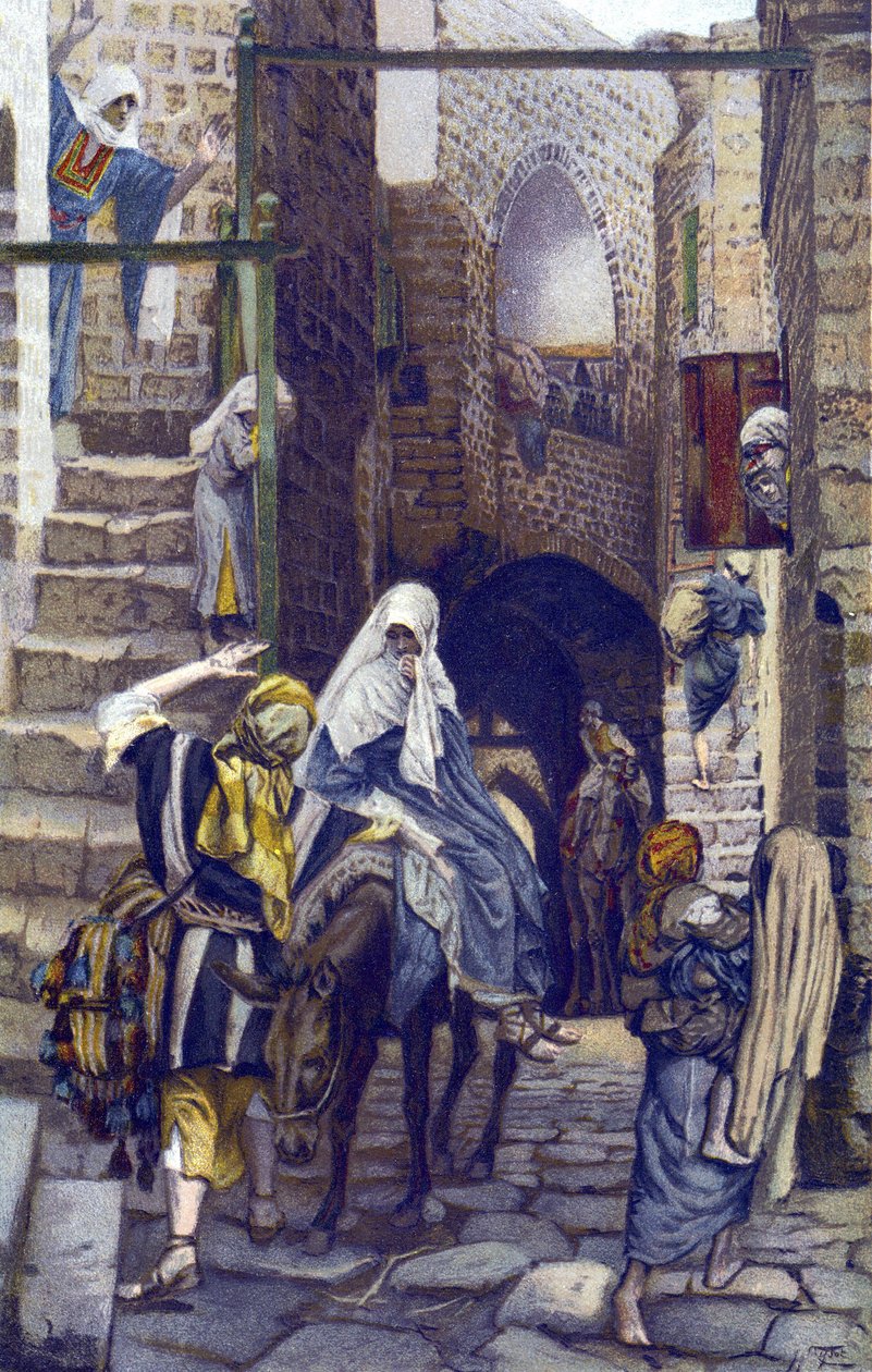 Saint Joseph cherche un logement à Bethléem - La vie de notre Seigneur Jésus-Christ, par Jacques Joseph (James) Tissot (1836-1902) - James Jacques Joseph Tissot