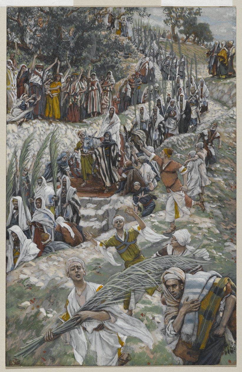 La procession sur le mont des Oliviers, illustration de La Vie de Notre Seigneur Jésus-Christ, 1886-94 - James Jacques Joseph Tissot