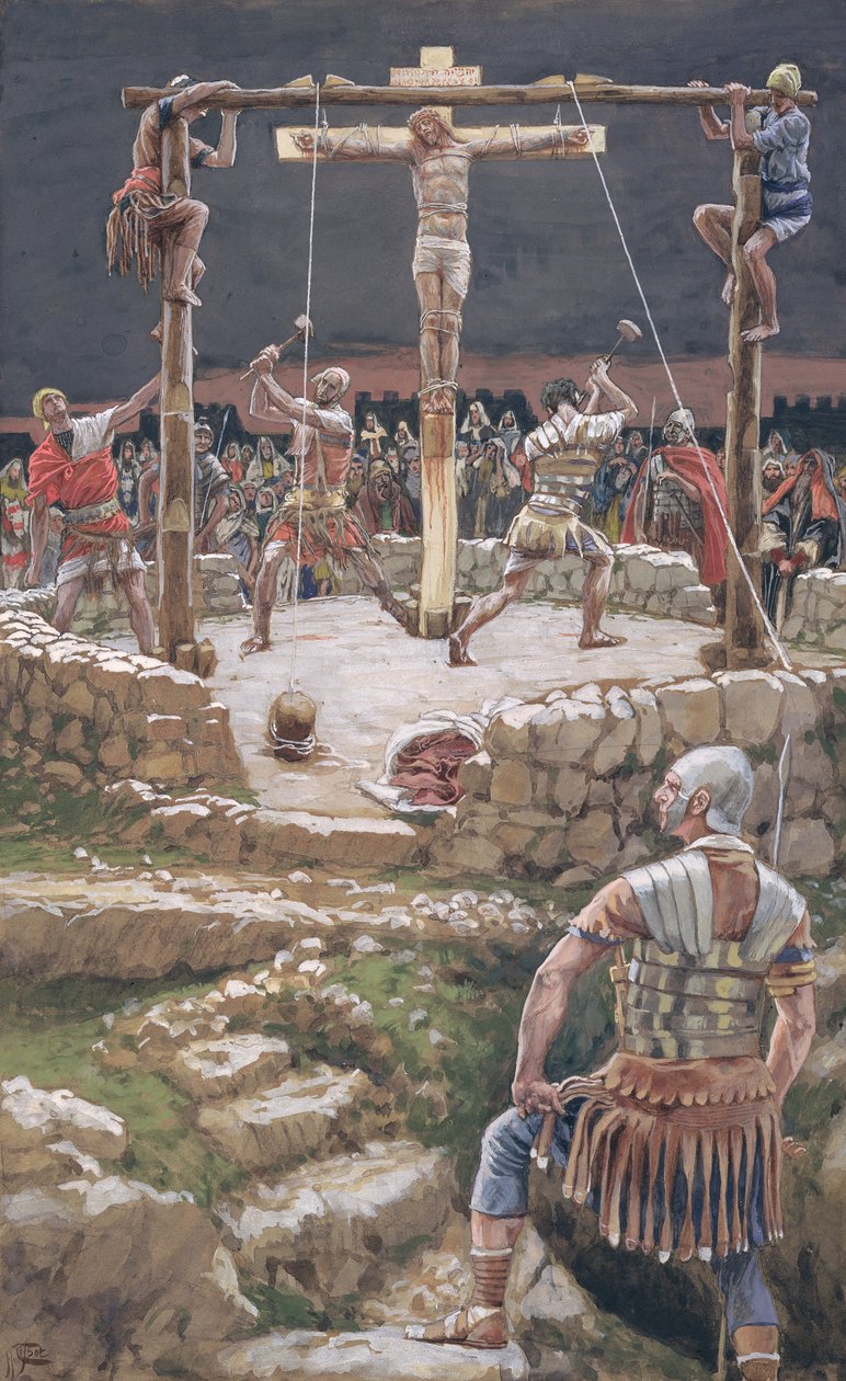 Le calage de la croix, illustration pour La Vie du Christ, c.1886-94 - James Jacques Joseph Tissot