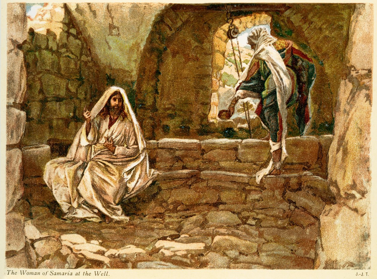 La femme samaritaine au puits - Saint Jean - Bible - James Jacques Joseph after Tissot