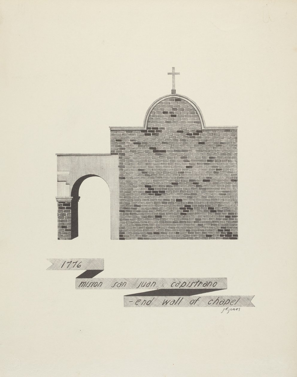 Mission San Juan Capistrano - Fin du mur de la chapelle - James Jones