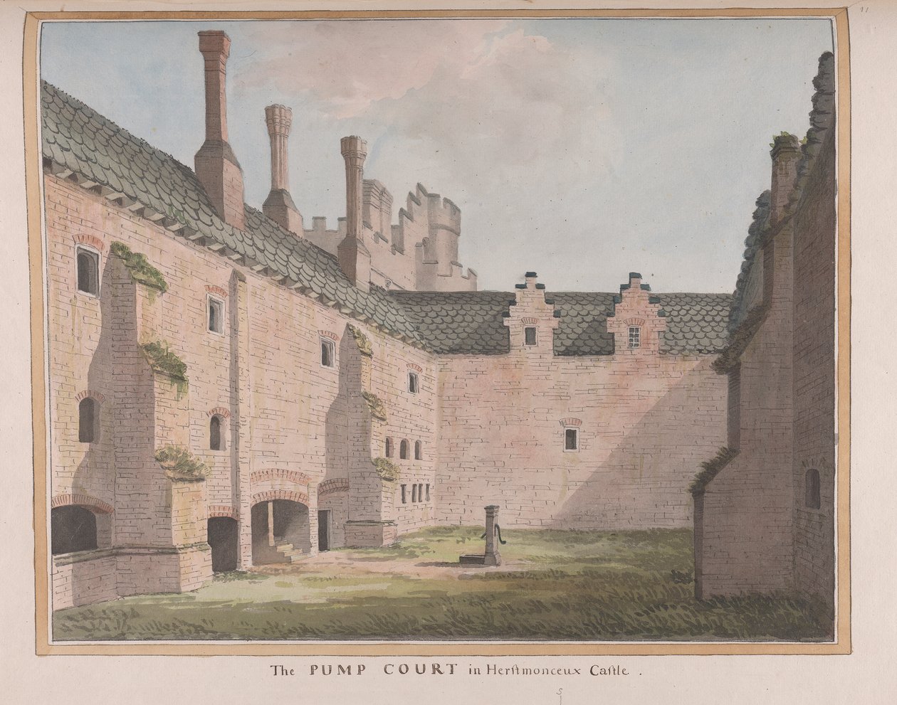 Château de Herstmonceux, East Sussex : La cour de la pompe - James Lambert  of Lewes