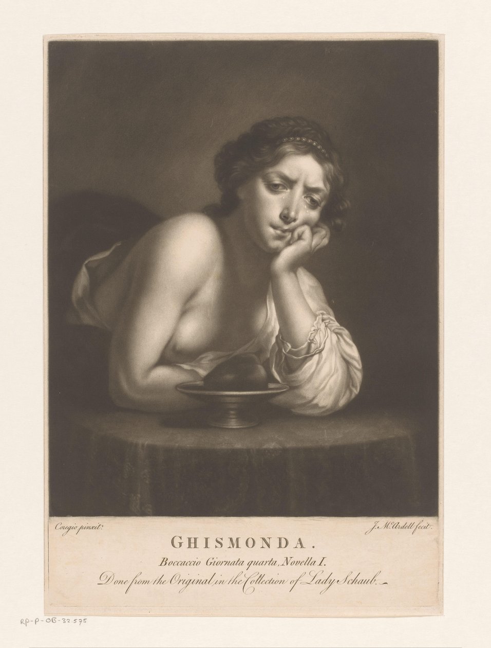 Sigismunda avec le cœur de Guiscardo - James McArdell