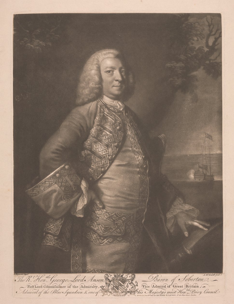 Le très honorable George Lord Anson - James McArdell