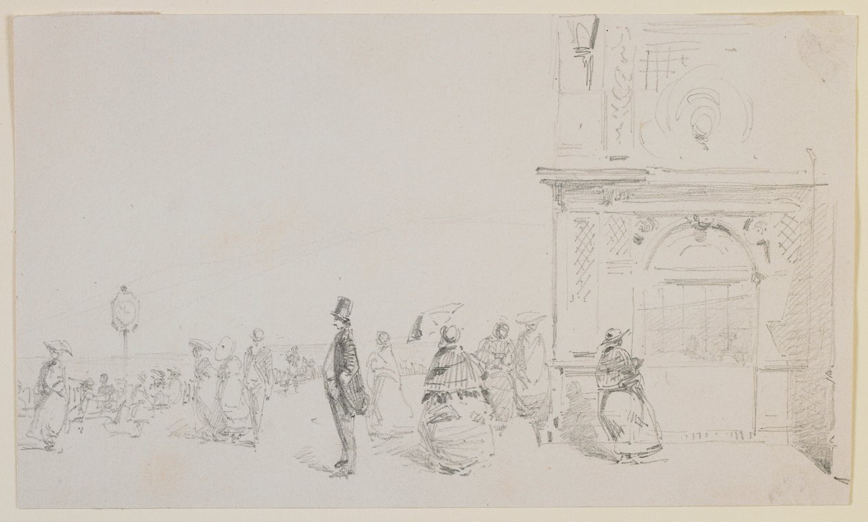 Un groupe de figures sur une esplanade - James Abbott McNeill Whistler
