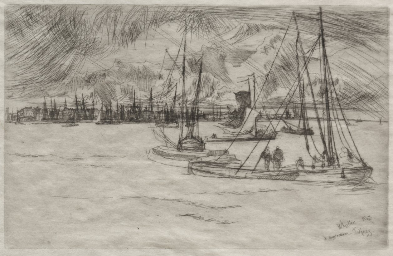 Amsterdam vue depuis le Tolhuis - James McNeill Whistler