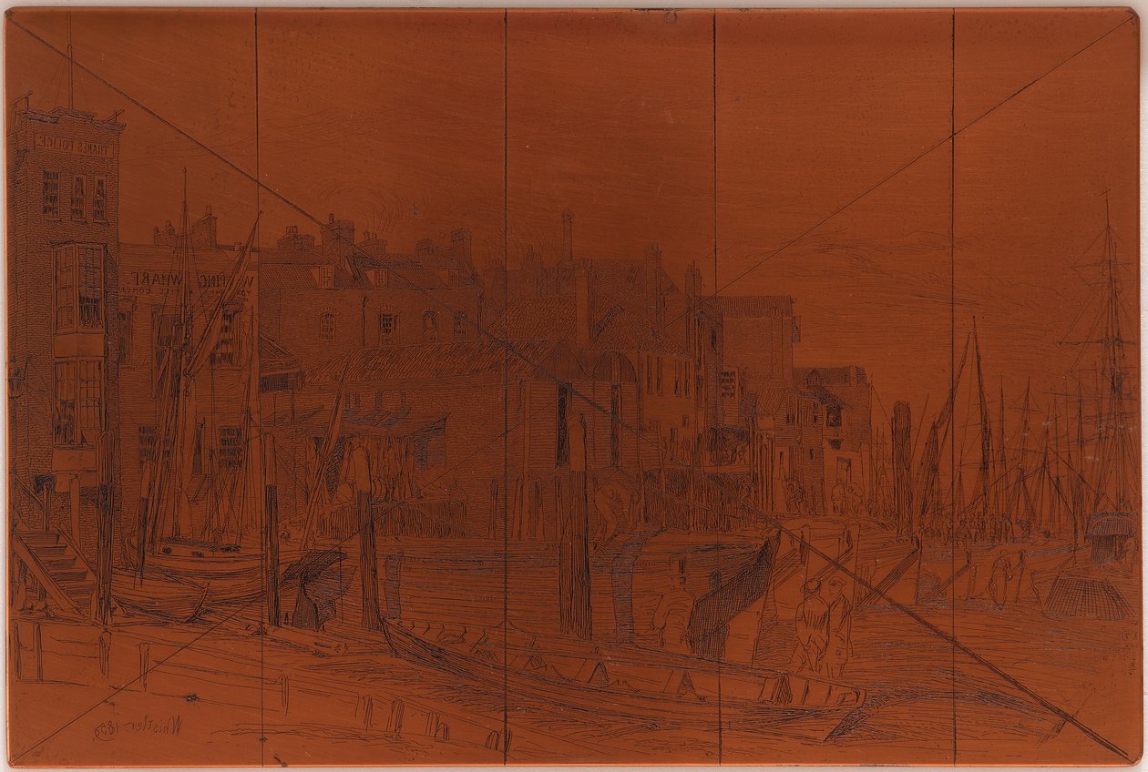 Plaque de gravure : Thames Police - James Abbott McNeill Whistler