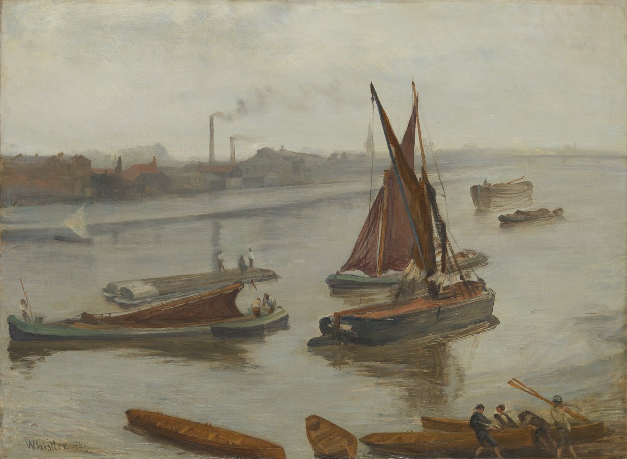 Gris et argent : Old Battersea Reach - James McNeill Whistler