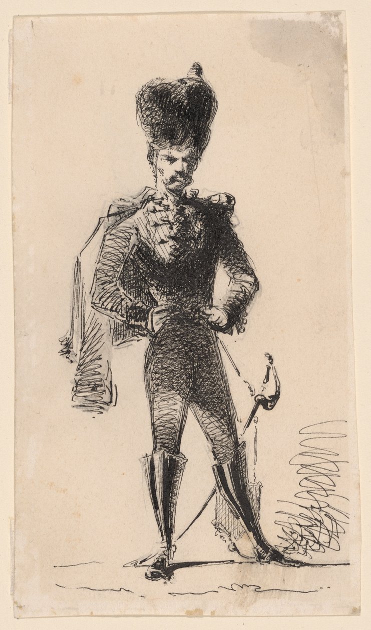 Hussard (recto) Homme avec un haut-de-forme et la tête bandée (verso) - James Abbott McNeill Whistler